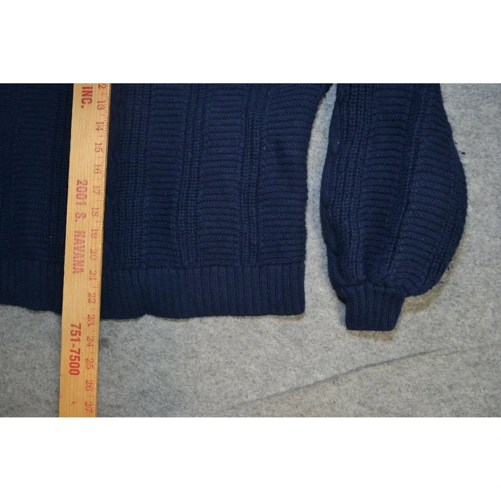 Nation LTD Cardigan Sweater Womens M Navy Cable Knit Alpaca Pockets‎ Los Angeles - Picture 16 of 16